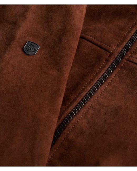 Superdry Blue & Co Modern Leather Sports Jacket for men