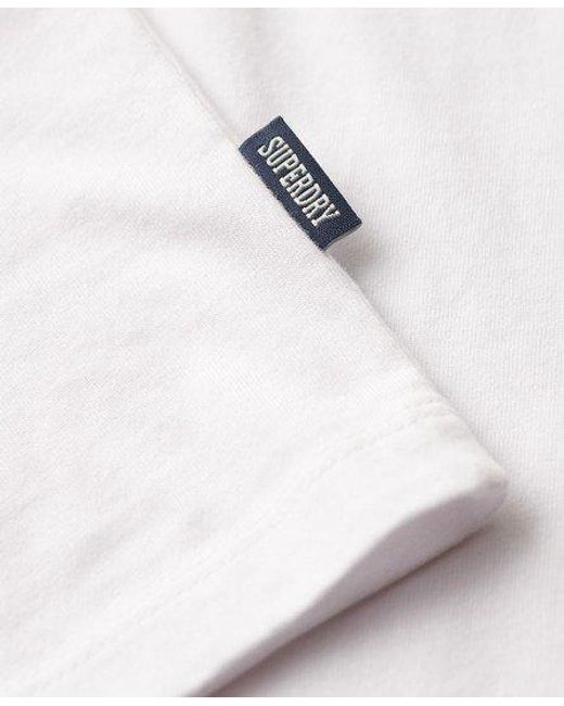 Superdry White Organic Cotton Essential Logo Baseball T-shirt for men