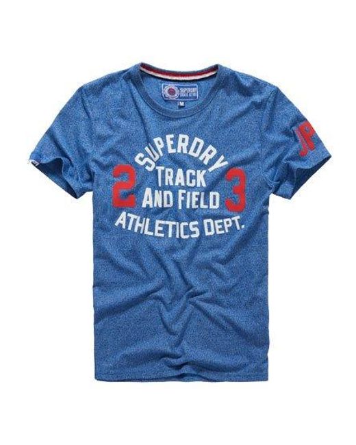 Superdry Blue Track & Field T-Shirt Royal Grit for men