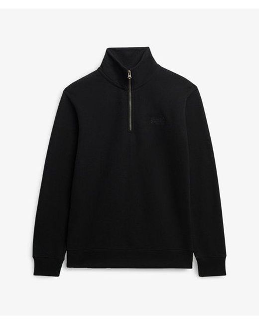 Superdry Black & Co Essential Logo Half Zip Sweatshirt for men