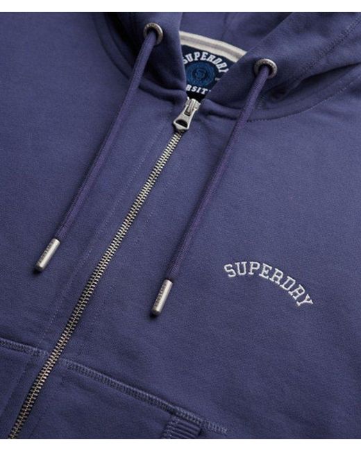 Superdry Blue & Co Essential Logo Cropped Zip Hoodie