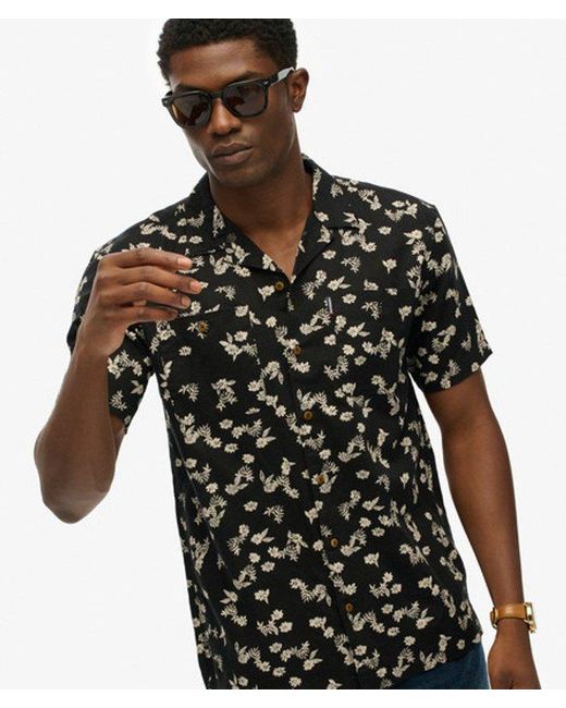 Superdry Black & Co Short Sleeve Beach Shirt for men
