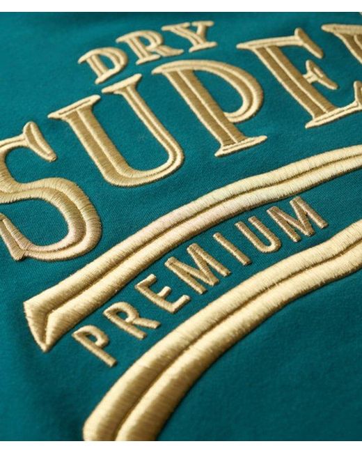 Superdry Blue Luxe Metallic Logo Sweat Dress