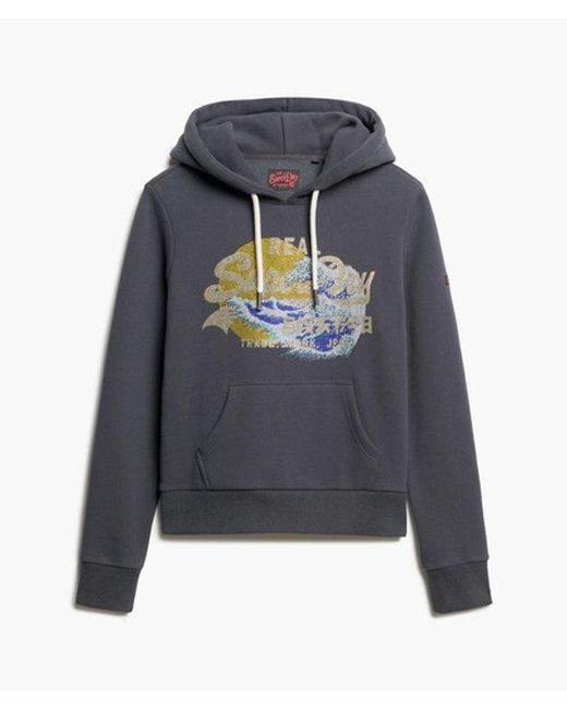 Sweat à capuche vintage logo tokyo Superdry en coloris Blue