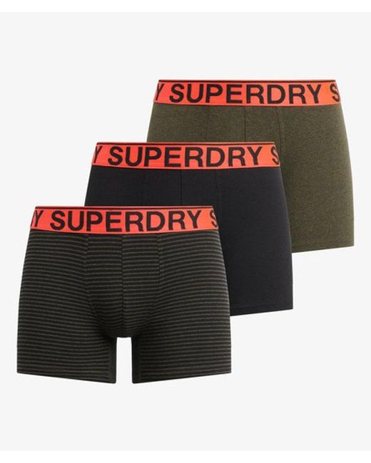 Superdry White & Co Classic Logo Print Cotton Boxer Triple Pack for men