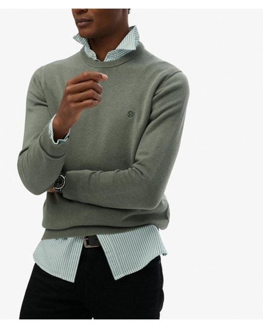 Superdry Essentials Katoenen Trui in het Green voor heren