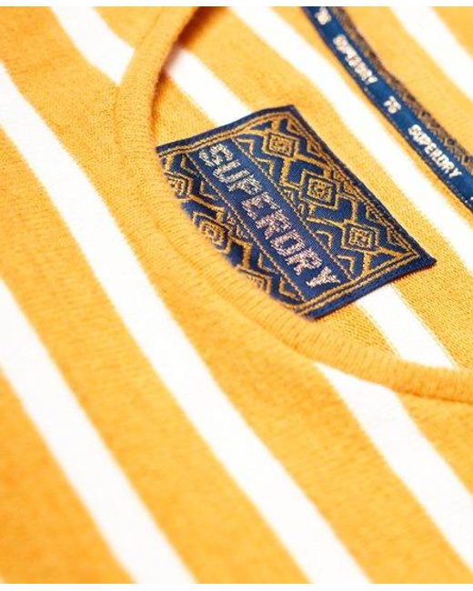 Superdry Yellow Penry Super Soft Top Desert Ochre Stripe