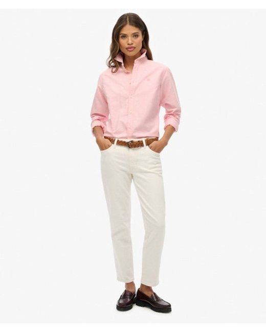 Superdry Pink & Co Slim Oxford Long Sleeve Shirt