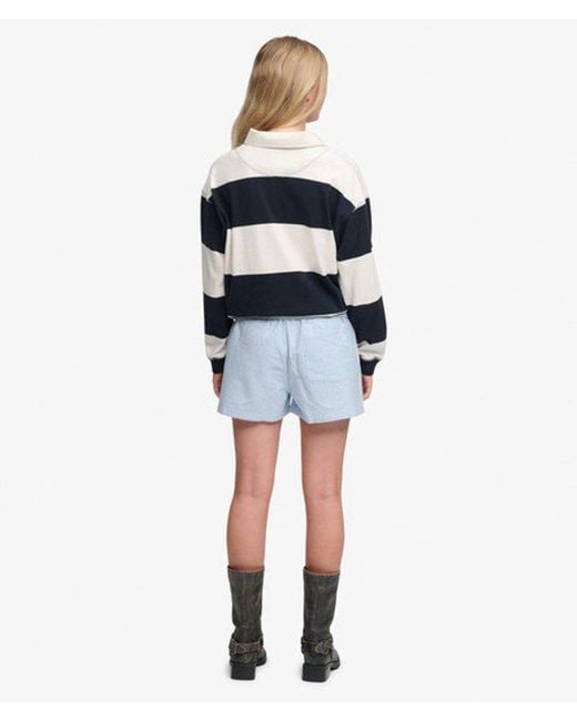 Superdry Blue & Co Cotton Elastic Check Shorts