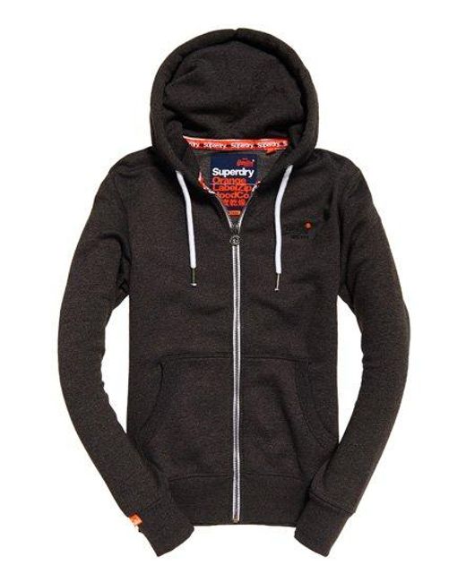 superdry orange label zip hoodie