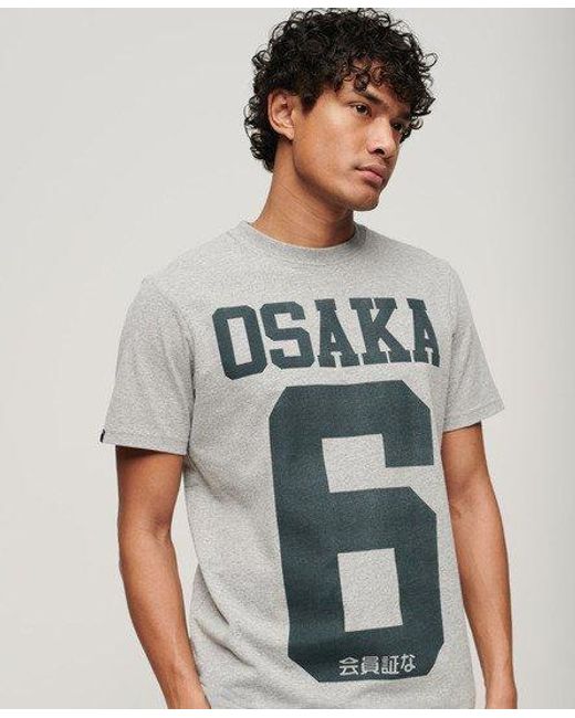 Superdry Gray Osaka 6 Graphic T-shirt for men