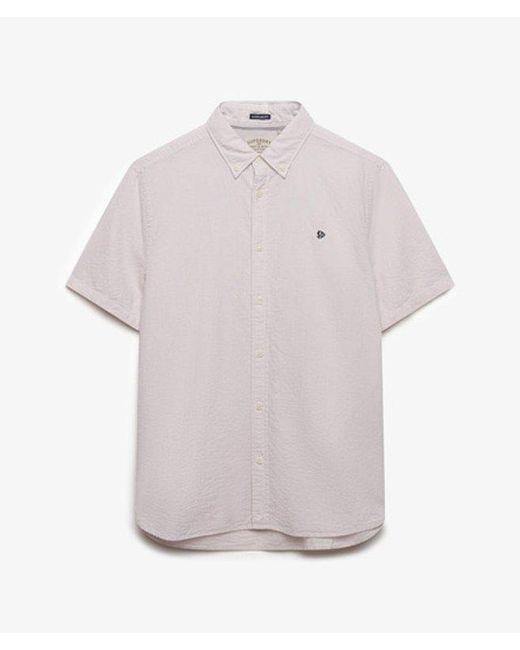 Superdry Pink & Co Classic Seersucker Short Sleeve Shirt for men