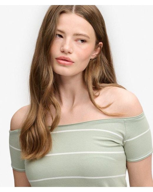 Superdry Natural & Co Bardot Short Sleeve Off Shoulder Top