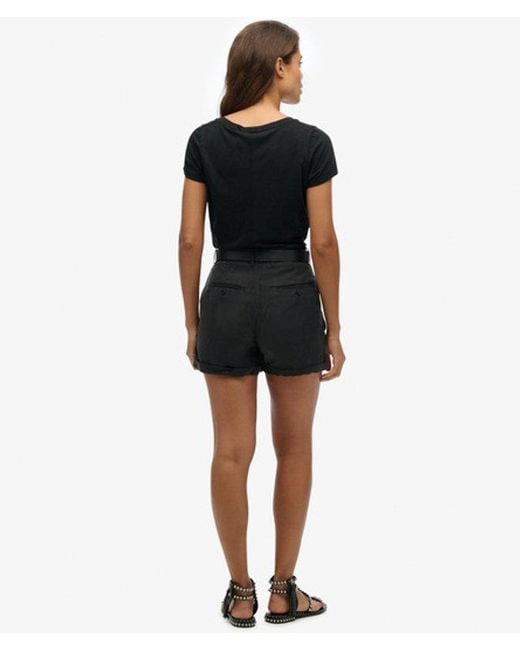 Superdry Black Cupro Shorts