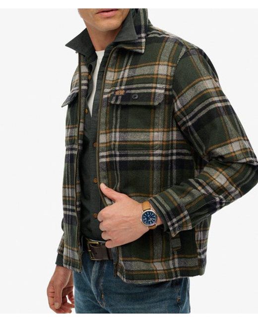 Superdry Green & Co Wool Blend Miller Zip Overshirt for men