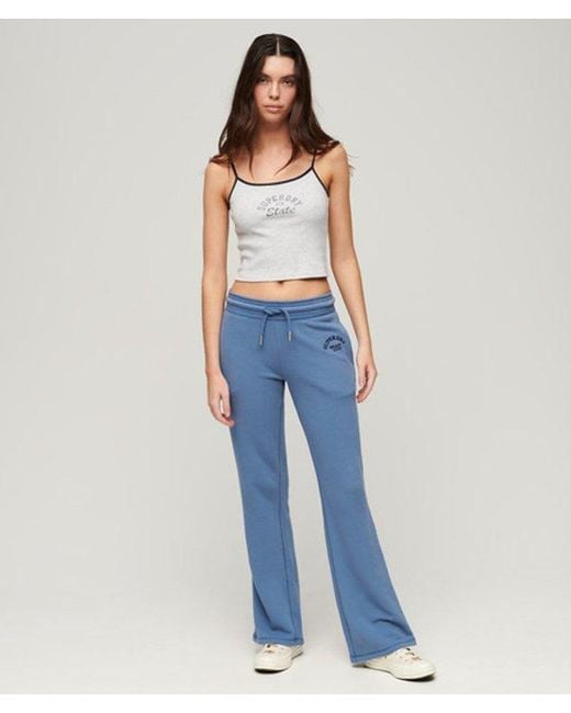 Superdry Blue Athletic Essentials Low Rise Flare joggers