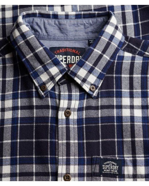 Superdry Blue & Co Long Sleeve Cotton Lumberjack Shirt for men
