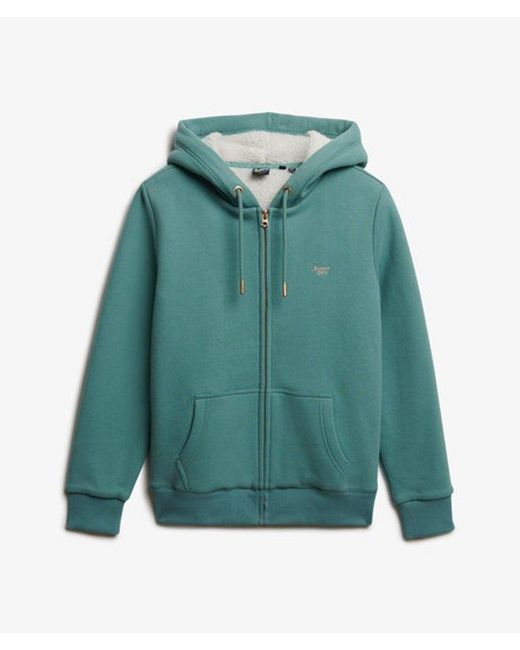 Superdry Green & Co Essential Borg Lined Zip Hoodie