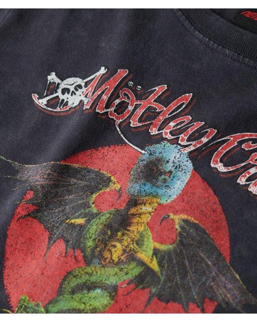 Superdry Gray & Co Motley Crue X & Co Cap Sleeve T-shirt