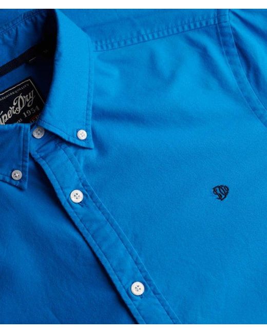 Superdry Blue Classic Oxford Long Sleeve Shirt for men