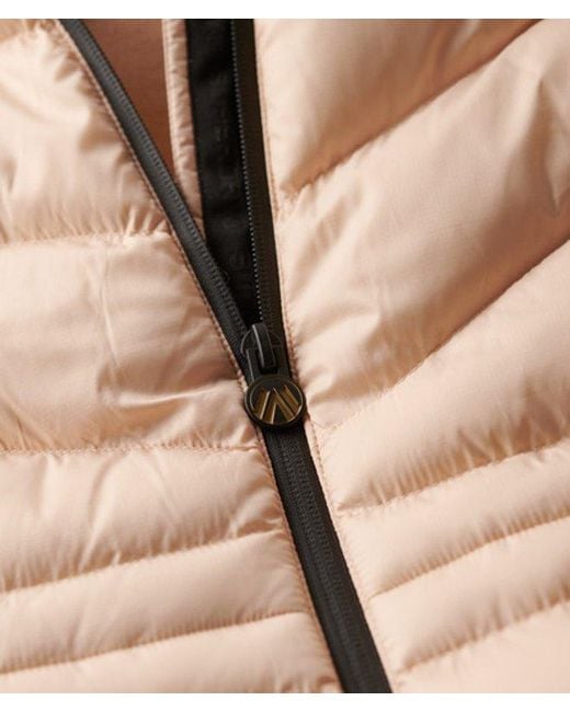 Superdry Gebreide Hybrid Storm Jas Met Capuchon in het Blue