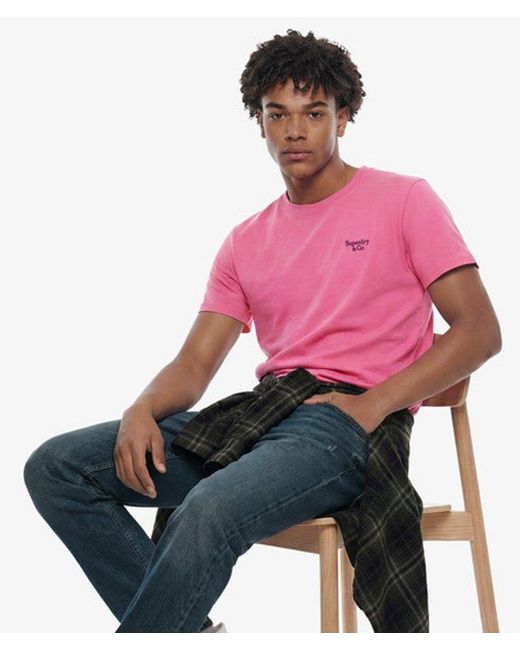 Superdry & Co Essential Serif Logo Embroidered T-shirt for men