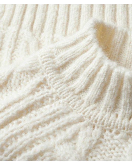 Superdry White & Co Loose Fit Cable Knit High Neck Jumper
