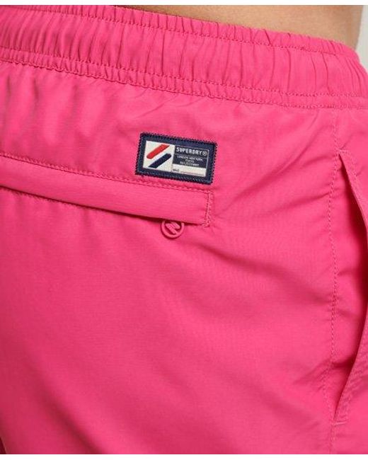 Superdry Pink Code Essential 15 Inch Recycled Swim Shorts for men