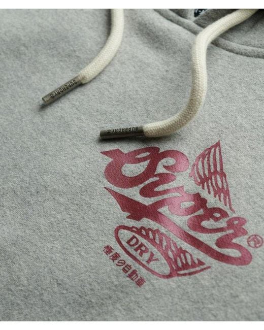 Superdry Red Athletic Metallic Hoodie