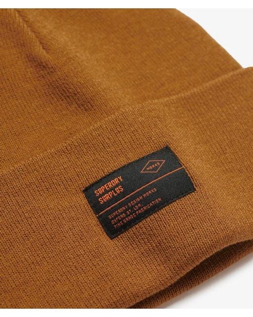 Superdry Brown & Co Surplus Knitted Beanie Hat