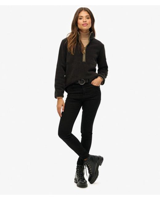 Superdry Estate Fleece Met Halve Rits in het Black