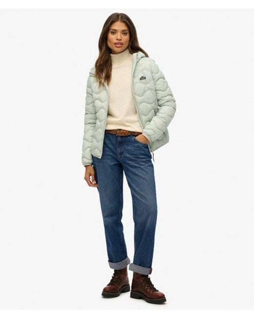 Superdry & Co Natural Hooded Fuji Lite Wave Padded Jacket