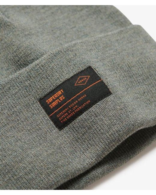 Superdry Gray Surplus Knitted Beanie Hat