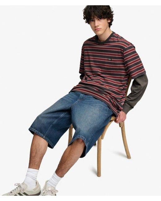 Superdry Red & Co Oversized Stripe T-shirt for men