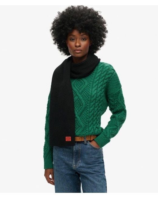 Superdry Black & Co Workwear Knit Scarf