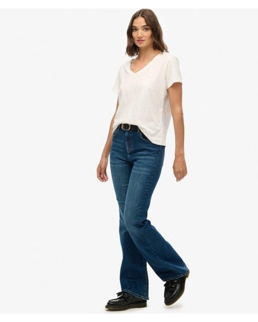 Superdry Blue & Co Organic Cotton High Rise Flare Jeans
