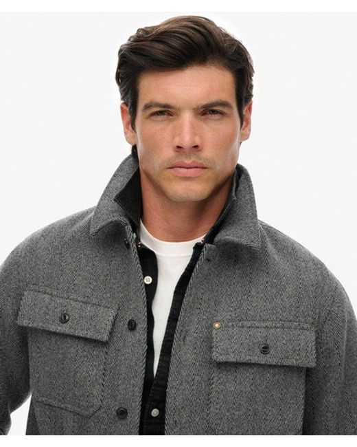 Superdry Gray & Co The Merchant Store - Herringbone Overshirt for men