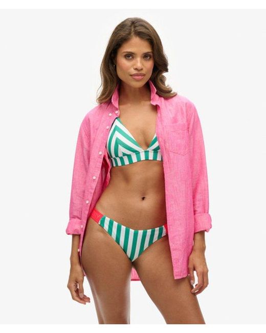 Superdry Red & Co Striped Cheeky Bikini Bottoms