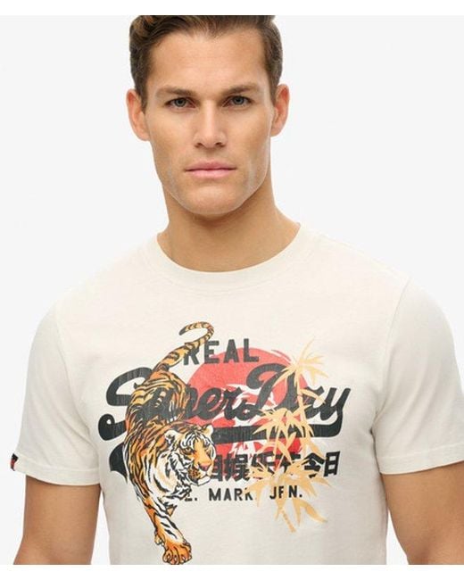 Superdry White Vintage Logo Tokyo Relaxed T-Shirt for men