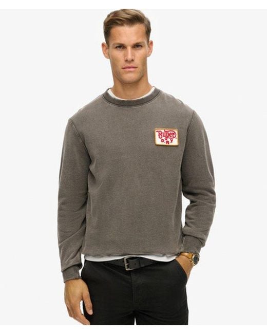 Superdry Gray & Co Mechanic Loose Fit Crew Sweatshirt for men