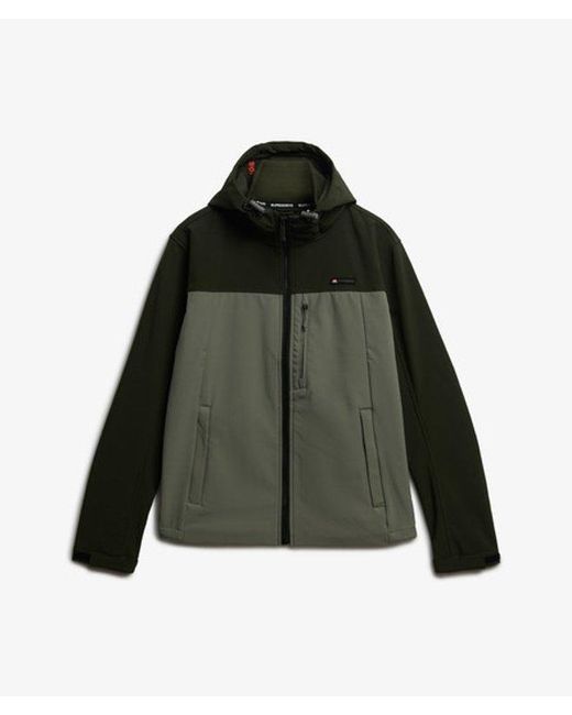 Superdry Green & Co Hooded Softshell Colourblock Jacket for men