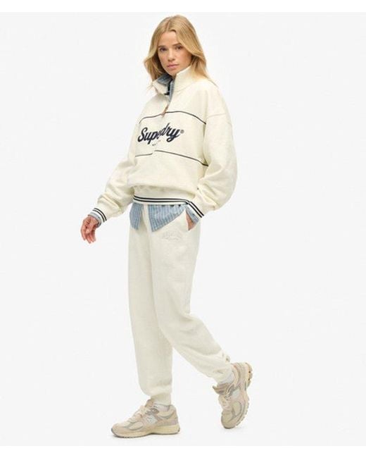 Superdry White Country Club Cuff Joggers