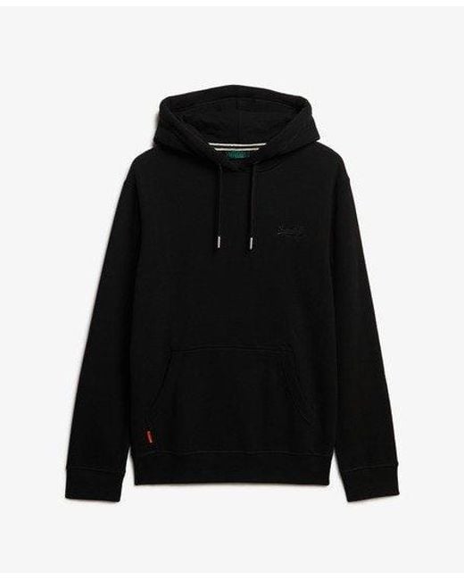 Superdry Black Essential Logo Hoodie for men