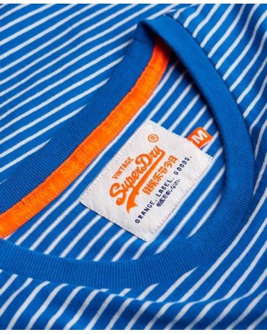 Superdry Blue Label Calais Stripe T-Shirt Royal for men