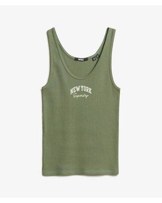 Superdry Green Athletic Essentials Graphic Vest Top
