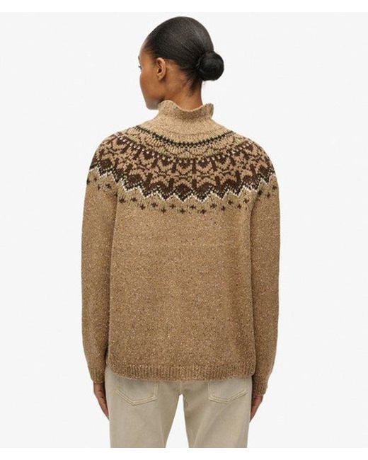 Superdry Brown & Co Fairisle High Neck Jumper