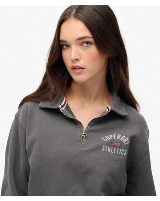 Superdry Gray & Co Athletic Collared Half Zip Jumper