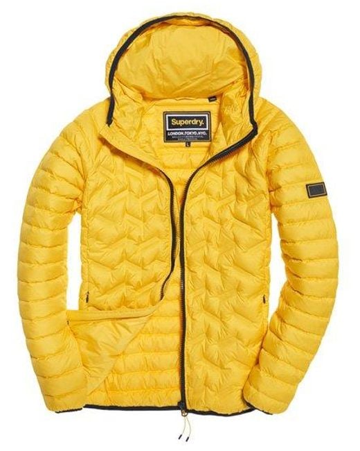 Superdry Rubber Down Radar Mix Quilted Jacket in Yellow for Men - Lyst