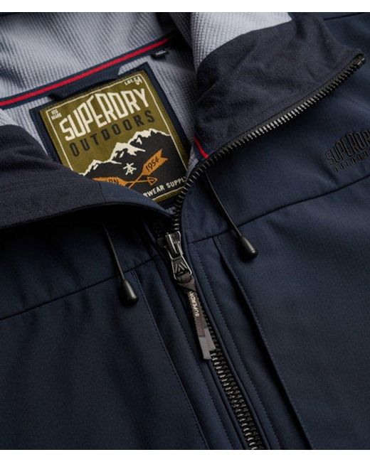 Superdry Blue & Co Hooded Softshell Trekker Jacket for men