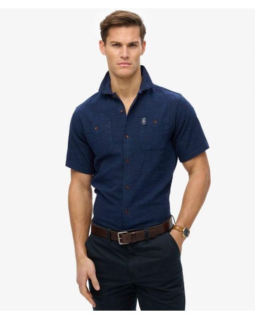 Superdry Blue & Co The Merchant Store - Short Sleeve Textured Shirt for men